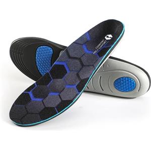 XINIFOOT Solette ortopediche con supporto per arco plantare, per dolore all'arco, pronazione, sollievo dal dolore alla metatarsalgia, inserti per scarpe da fascite plantare da donna (blu, 1 paio)