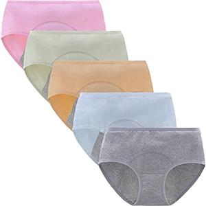 Anntry Mutande per Periodo Mestruale per Grandi Ragazze Mutande Anti-perdite per Adolescenti Mutandine Protettive in Cotone da Donna Post-Parto (S, 5Nero)