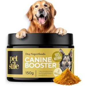 Petstile Canine Booster - Integratore per Cani Adulti con Cozza Verde, Curcuma e Probiotici per Articolazioni, Digestione, Pelle, Pelo e Sistema Immunitario (1x 150 g)