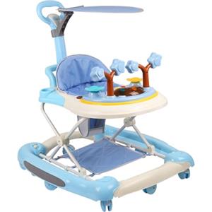 Supfine 3 in 1 Girarrosto bambino evolutivo con vassoio per attività musicali rimovibili, Girellini da passeggio con ruota universale e altezza regolabile, da 6 a 18 mesi (3 in 1, 69 x 74 x 83 cm, blu)