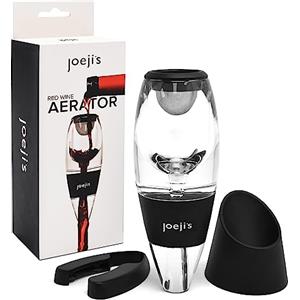 Joeji's Kitchen Decanter per Vino - Elegante Aeratore Vino con Supporto per Le Gocce - Filtro versatore vino Istantaneo - Accessori Vino per Rimuovere Cristalli di Tartrato e Ossigenare il Vino