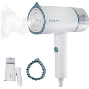 BEPER P204FER210 Stiratrice Verticale Portatile Pieghevole - 1200W, Vapore Continuo 18g/min, Serbatoio 100 ml Removibile, Spazzola Levapelucchi Inclusa, Adatta a Tutti i Tessuti, Perfetta da Viaggio