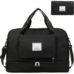 Wiespodex Ryanair Airlines - Borsone da viaggio pieghevole, 50 x 32 x 28,5 cm, da viaggio, per la notte, per donne e uomini, colore: nero, Nero , Viaggi per il