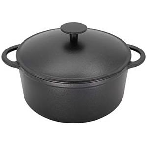 Krüger, 61024, Pentola in ghisa Rustica, 24 cm, Nero (Schwarz)