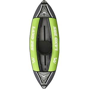 Aqua Marina, Kayak Gonfiabile in Set Laxo-285 2020 9'4 "Canoa/Barca a Remi Gonfiabile per 1 Persona con pagaia, Pompa, Borsa 285 x 95 cm Verde/Nero