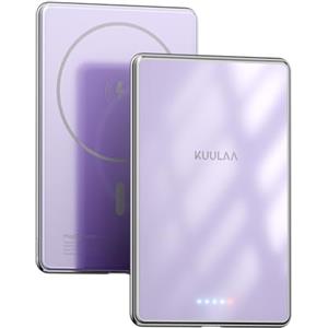 Kuulaa 0.27IN Slim PowerBank Mag-Safe, 5000mAh Mini Magnetico Power Bank con PD 20W Ricarica Rapida, Magnetico Power Bank Compatibile con iPhone 16/15/14/13/12/Mini/Pro/Pro Max (Viola)