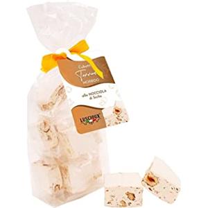 LUSCIOUX Cubetti di torrone morbido alla Nocciola di Sicilia in Busta con Fiocco (100)
