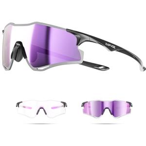 KAPVOE Occhiali da Sole Ciclismo Fotocromatici Uomo Donna Sportivi Trasparenti Bici Mountain Bike MTB Bicicletta K425