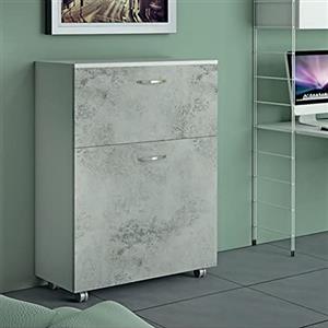 Compribene Letto Singolo Laila a Scomparsa Cemento L 85 x H 100 P35cm / P220cm Aperto