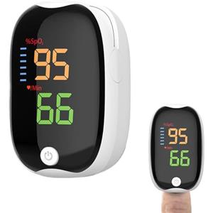Comioke Monitor Ossimetria non Invasivo, Saturimetro per il Monitoraggio della Saturazione di Ossigeno nel Sangue e della Frequenza Cardiaca, Pulsossimetro Compatto per Uso Domestico o Esterno, Bianco