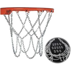 LNGJIN 12 Ganci, Rete Da Basket a Catena in Metallo, Durevole per Esterno, Canestro di Ricambio per Campi Da Pallacanestro Outdoor