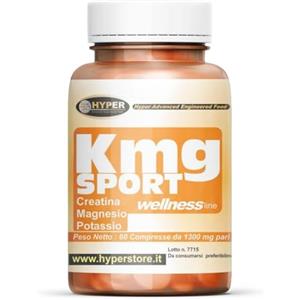 Hyper KMG SPORT Integratore Sport Integratori Stanchezza con Creatina, Magnesio e Potassio - Integratore Allenamento Palestra Energetico Combatte Stanchezza ed Affaticamento Prodotto in Italia 60 Cpr