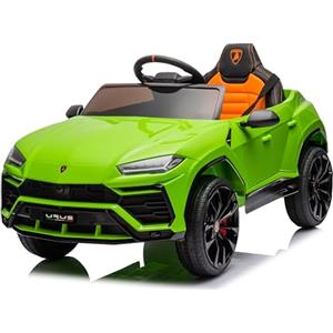 Mondial Toys Macchina Elettrica Per Bambini Lamborghini Urus con Sedile in Pelle Auto Elettrica 12V per Bambini Full Optional Verde