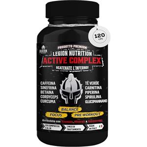 Legion Nutrition® Integratore Alimentare con Caffeina, Sinefrina, Carnitina, Glucomannano, Tè Verde, Guaranà, Cordyceps, Betaina, Spirulina e Vitamine B3 B6 B12, Pre Workout, 120 Compresse, Uomo Donna