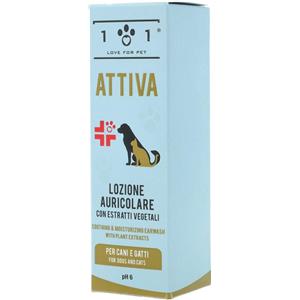 Linea 101 Lozione Auricolare Emolliente 100ML per Cani e Gatti - Cura e Igiene delle Orecchie con Ingredienti Vegetali