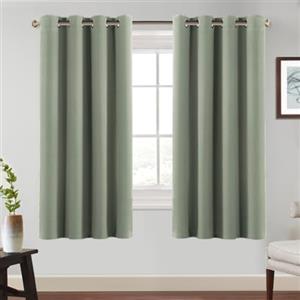 BellaHills Tende Oscuranti per Interni con Anelli 2 Pezzi 140L x 175A cm Tende Termiche per Soggiorno e Camera da Letto per Salotto Moderne Tenda Fonoassorbente, Verde Salvia