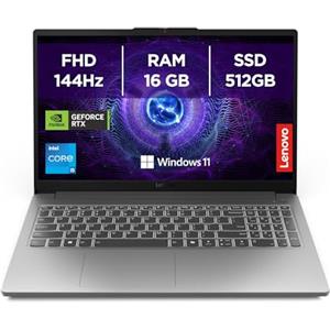 Lenovo LOQ Essential Notebook Gaming 15.6" FHD (1920x1080) 144Hz, Intel Core i5-12450HX, RAM 16GB, 512GB SSD, NVIDIA GeForce RTX 4050 6GB GDDR6, Windows 11, Tastiera Retroilluminata - Luna Grey