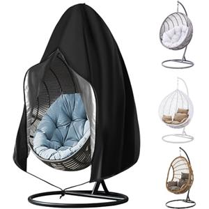 OFFCUP Fodera di Protezione per Sedia Sospesa, 210D Copertura 230x200cm, Impermeabile con Cerniera per Sedia Dondolo (Nero)