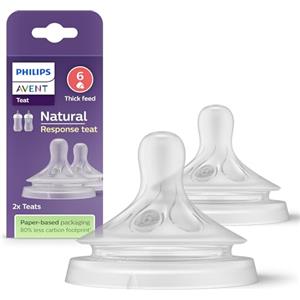 Philips Avent Tettarella per biberon Natural Response - 2 tettarelle per biberon, senza BPA, per bambini da 6 mesi in su (modello SCY966/02)