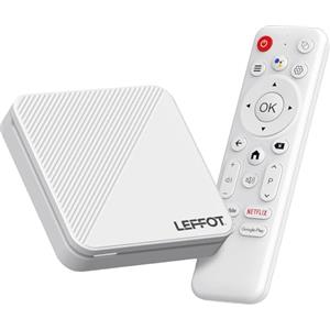 LEFFOT Android 14.0 TV Box 2025, LEFFOT H313 4K Ultra HD Android Box, 2GB RAM + 16GB ROM, Smart TV Box with HDR10, Voice Control, 2.4G & 5G WiFi 6, BT 5.4, USB 3.0, 100M Ethernet,