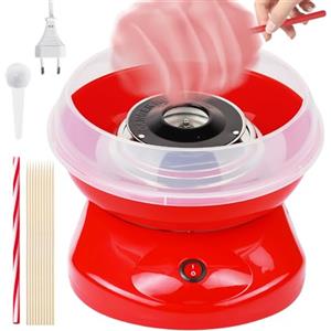 BORDEAG Macchina per Zucchero Filato, Cotton Candy Machine, Macchina Zucchero Filato, Zucchero Filato Macchina Con Misurino, Bastoncini Di Zucchero in Plastica E Dieci Bastoncini(27 cm)