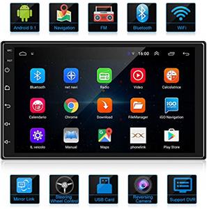 ANKEWAY Nuovo 7 Pollici RDS Android Autoradio 2 DIN con Bluetooth/WiFi/Navigazione GPS/Mirror-Link, 1080P HD Touch Screen Autoradio Bluetooth Car Stereo con Telecamera Posteriore+Microfono