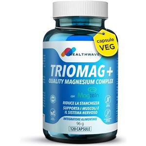 HEALTHWAVE Magnesio Treonato Complesso con Taurato e Bisglicinato - TRIOMAG+ con Magtein® - 120 Capsule Vegane ad Alta Biodisponibilità - Supporto Cervello, Sonno, Muscoli e Allenamento