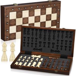 Peradix Grande Scacchi da Viaggio Magnetici 39x39cm - Premium Scacchiera Pieghevoli - Scacchi in Legno di Alta Qualità per Viaggi, Campeggio