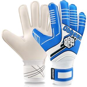 Obbsen Guanti da Portiere per Bambino e Adulto, Guanti da Calcio con Forte Presa e Protezione Dita- Stecche, Comodo e sicuro (Nero, 7)