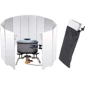 KLLJ Paravento per Fornello A Gas,Pieghevole Parabrezza,Paravento per Campeggio Alluminio,Fornelli All'Aperto,Piatti Vento Scudo,Lamelle Pieghevole Alluminio,Protezione Antivento Per Esterni Campeggio