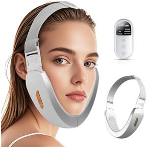 LOEVERY EMS V-Face - Massaggiatore viso con luce rossa/blu, con doppio mento, 6 modalità, professionale V-Line per linea di mascella sottile, massaggiatore viso con telecomando, tipo C