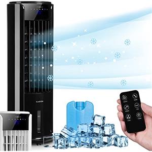 Klarstein Condizionatore Portatile Senza Tubo 60W, 4in1, Umidificatore, Climatizzatore Portatile Silenzioso con Night Mode, Ventilatore Aria Fredda, Raffrescatore d'Aria 486m³/h, Serbatoio da 3.5L