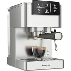 KLARSTEIN SteelPresso Touch - Macchina da caffè Espresso, 20 Bar, 1350W, Montalatte Integrato, Display Touch, Serbatoio: 1,5L, Acciaio Inox, Macchina per Espresso da 20 Bar