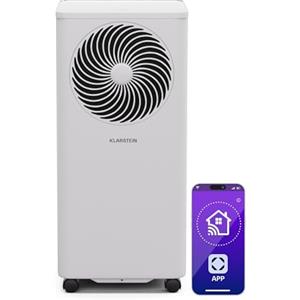 Klarstein Condizionatore Portatile 3 in 1, 9.000 BTU, Climatizzatore Mobile con Deumidificatore e Ventilatore, Controllo Vocale e App, Telecomando, Tubo di Scarico, per Stanze fino a 31m², Bianco