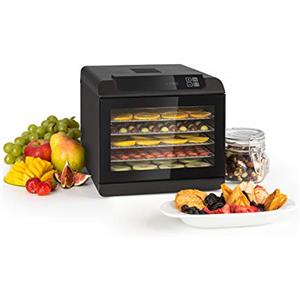 KLARSTEIN Arizona - Disidratatore, Essiccatore di Carne e Frutta, Essicatrice, 500 Watt, 35-70 ° C, 6 Ripiani Lavabili in Lavastoviglie, Nero