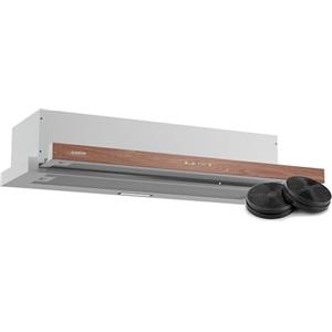 Klarstein ZenFusion - Cappa Aspirante da Incasso, 90cm, Cappa da Cucina con Controllo Touch, 400 m³/ora, Efficienza Energetica A, Silenziosa, LED, Filtro Antigrasso & a Carbone, Design Finto Legno