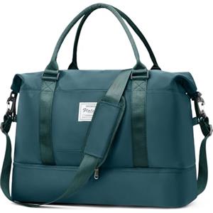 HPLQQ Borsone da Viaggio Donna Bagaglio a Mano Easyjet 45x36x20, Borsa Sportiva Borsone da Palestra con Scomparto per le Scarpe, Borsa da Weekend, Ospedale Parto, Danza,A03-Blu Pavone