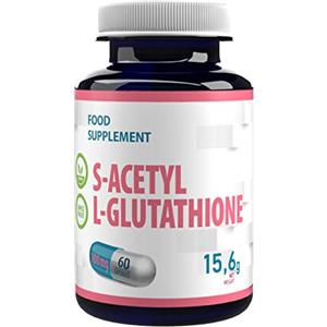 Hepatica S-Acetyl L-Glutatione 100mg 60 Capsule Vegane, Certificato di analisi di AGROLAB Germania, ad alta resistenza, senza riempitivi o altri additivi, senza glutine, senza OGM