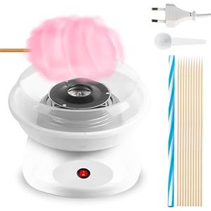 PORFOYO Macchina per Zucchero Filato Professionale, 27cm Zucchero Filato Macchina con Design Retro, Cotton Candy Machine 450W per Feste, Compleanni, Casa, Bianco