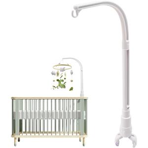 Coriver Supporto per neonati, colore bianco, rimovibile, regolabile, portatile, per culla, cameretta dei bambini, a partire da 0 mesi, senza giocattoli e senza modulo carillon