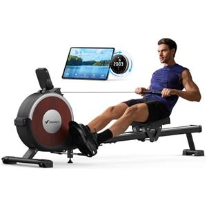 MERACH Vogatore per casa, 16 livelli di resistenza, sistema magnetico silenzioso, APP esclusiva, binari doppi migliorati per una maggiore stabilità, facile montaggio (elettrico)