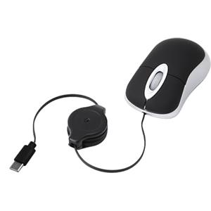 CVZQTE Mouse con filo USB C Cavo retrattile Piccolo mouse 1000DPI Mouse ottico di base Mouse da viaggio USB C Mouse con filo