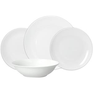 Tognana Metropolis Servizio Piatti in Porcellana Bianco - Set da 19 Pezzi per 6 Persone con Insalatiera