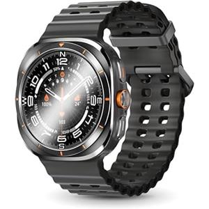 JINSHANGZI Smart Watch For Samsung Galaxy Watch Ultra Men GPS Tracking NFC Control Smartwatch Health Tracker BT Call Smartwatches 2025 (Black)