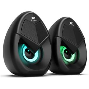 OR O R O W Altoparlanti PC rgb, 2.0 Altoparlante stereo 10W Casse per pc,casse pc gaming, ingresso AUX da 3.5 mm, Alimentazione USB per Computer, Portatile, Tablet,Monitor (S208)