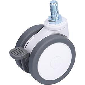 EVTSCAN Ruota universale silenziosa TPR 75 mm con filettatura M12, ruote di ricambio per ruote resistenti e scorrevoli, per banco lavoro, sedia ufficio, tavolo disegno, scuola, ospele