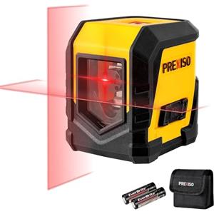 PREXISO Livella Laser, Laser Autolivellante con Laser Rosso, Include 2 Batterie AA Alcaline, Utilizzabile Come Livella Laser per Cantieri, Progetti Fai-da-te e Altro