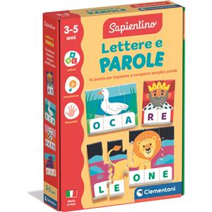 CLEMENTONI Sapientino 16845 - Gioco educativo lettere e parole per bambini con 16 puzzle a difficoltà progressiva