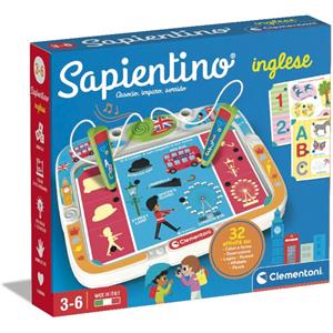 Clementoni Sapientino Inglese - Gioco Educativo Elettronico con Penna Interattiva, 16 Schede e 32 Attività per Bambini 3-6 Anni, Made in Italy