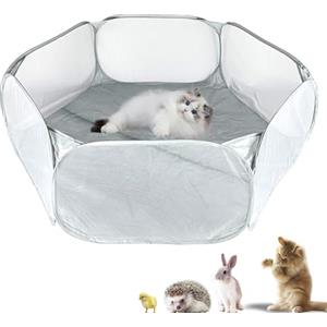 Makoto Nobu Recinto per Animali Domestici, Portatile Gabbia, Pieghevole Tenda per Animali Piccoli, Trasparente Recinzione per Gatti, Criceto, Furetti, Cincillà, Conigli, Ricci